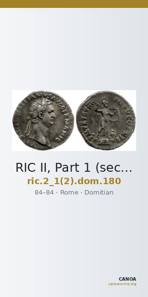 RIC II, Part 1 (second edition) Domitian 180 — CANOA