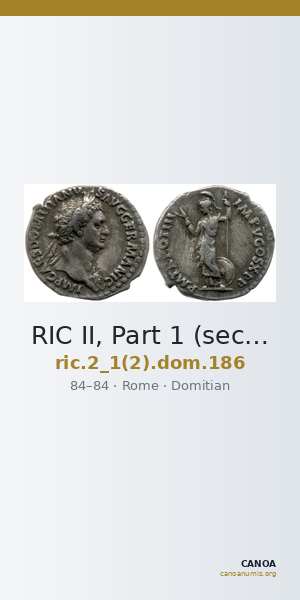 RIC II, Part 1 (second edition) Domitian 186 — CANOA