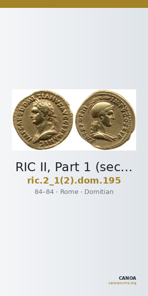 RIC II, Part 1 (second edition) Domitian 195 — CANOA