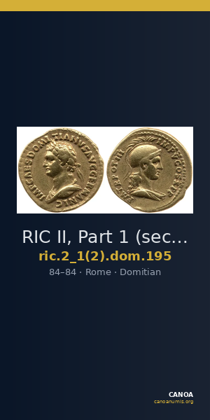 RIC II, Part 1 (second edition) Domitian 195 — CANOA