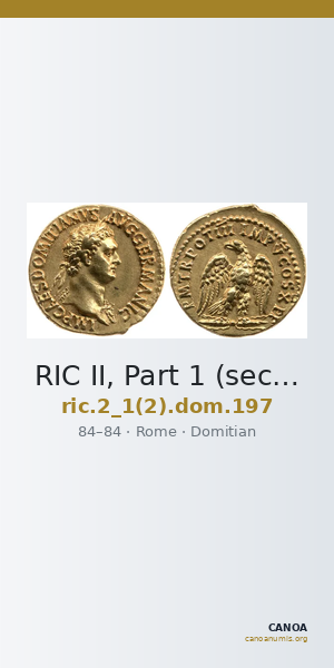 RIC II, Part 1 (second edition) Domitian 197 — CANOA