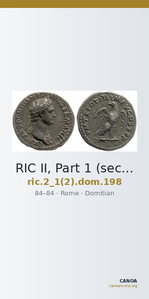 RIC II, Part 1 (second edition) Domitian 198 — CANOA