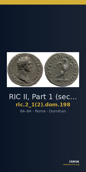 RIC II, Part 1 (second edition) Domitian 198 — CANOA