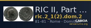 RIC II, Part 1 (second edition) Domitian 2 — CANOA