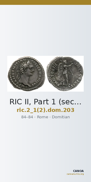 RIC II, Part 1 (second edition) Domitian 203 — CANOA