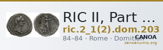 RIC II, Part 1 (second edition) Domitian 203 — CANOA