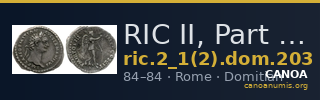 RIC II, Part 1 (second edition) Domitian 203 — CANOA