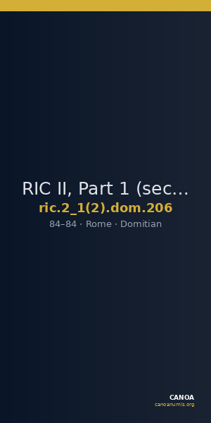 RIC II, Part 1 (second edition) Domitian 206 — CANOA