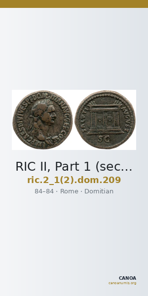 RIC II, Part 1 (second edition) Domitian 209 — CANOA