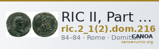 RIC II, Part 1 (second edition) Domitian 216 — CANOA