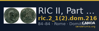 RIC II, Part 1 (second edition) Domitian 216 — CANOA