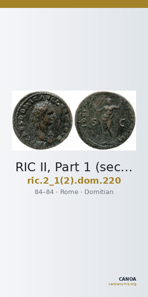 RIC II, Part 1 (second edition) Domitian 220 — CANOA