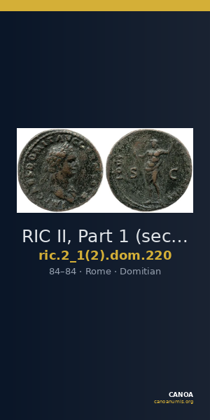 RIC II, Part 1 (second edition) Domitian 220 — CANOA