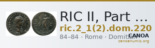 RIC II, Part 1 (second edition) Domitian 220 — CANOA