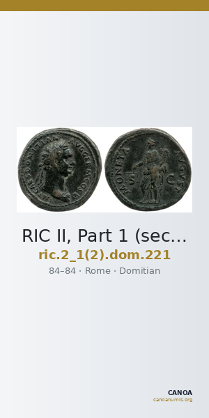 RIC II, Part 1 (second edition) Domitian 221 — CANOA
