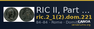 RIC II, Part 1 (second edition) Domitian 221 — CANOA
