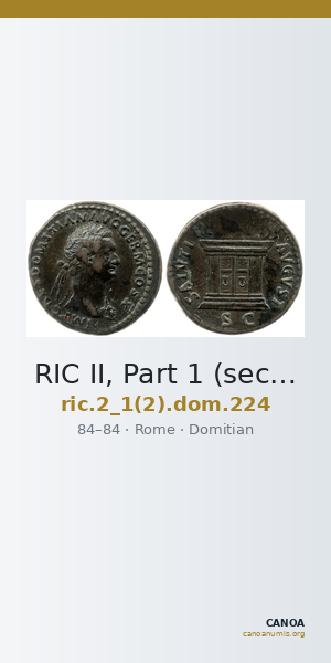 RIC II, Part 1 (second edition) Domitian 224 — CANOA