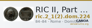 RIC II, Part 1 (second edition) Domitian 224 — CANOA