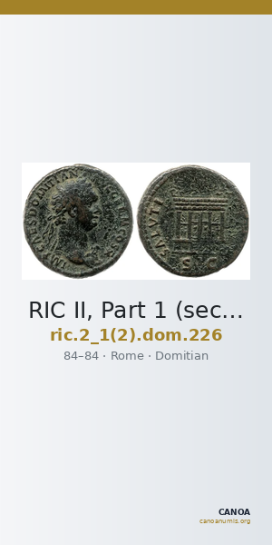 RIC II, Part 1 (second edition) Domitian 226 — CANOA