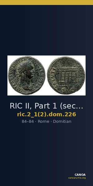 RIC II, Part 1 (second edition) Domitian 226 — CANOA