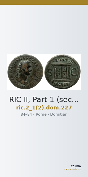 RIC II, Part 1 (second edition) Domitian 227 — CANOA