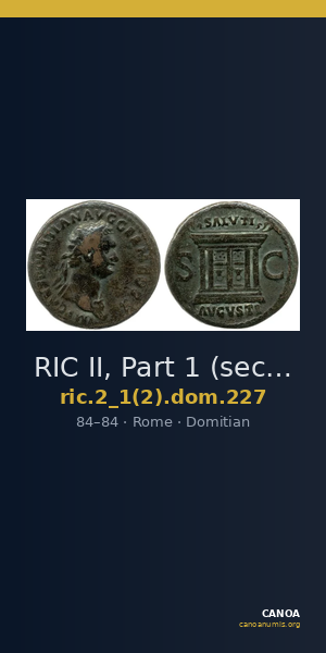 RIC II, Part 1 (second edition) Domitian 227 — CANOA