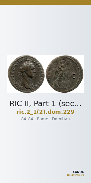 RIC II, Part 1 (second edition) Domitian 229 — CANOA
