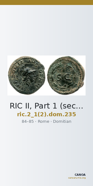 RIC II, Part 1 (second edition) Domitian 235 — CANOA