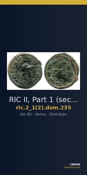 RIC II, Part 1 (second edition) Domitian 235 — CANOA
