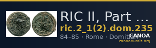 RIC II, Part 1 (second edition) Domitian 235 — CANOA