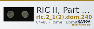 RIC II, Part 1 (second edition) Domitian 240 — CANOA