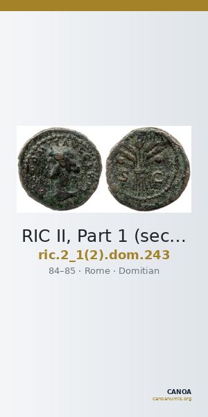 RIC II, Part 1 (second edition) Domitian 243 — CANOA