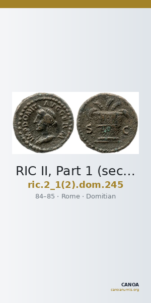 RIC II, Part 1 (second edition) Domitian 245 — CANOA