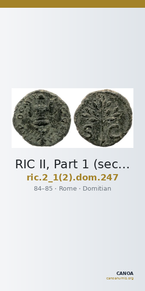 RIC II, Part 1 (second edition) Domitian 247 — CANOA
