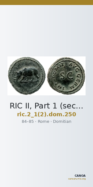 RIC II, Part 1 (second edition) Domitian 250 — CANOA