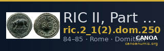 RIC II, Part 1 (second edition) Domitian 250 — CANOA