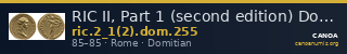 RIC II, Part 1 (second edition) Domitian 255 — CANOA