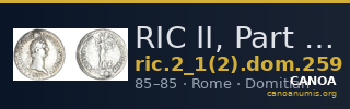 RIC II, Part 1 (second edition) Domitian 259 — CANOA