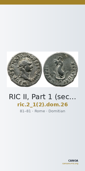 RIC II, Part 1 (second edition) Domitian 26 — CANOA