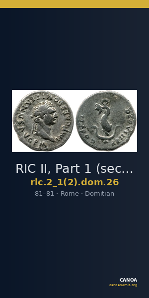 RIC II, Part 1 (second edition) Domitian 26 — CANOA