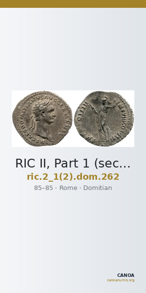 RIC II, Part 1 (second edition) Domitian 262 — CANOA