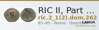 RIC II, Part 1 (second edition) Domitian 262 — CANOA