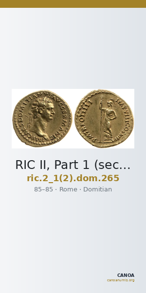 RIC II, Part 1 (second edition) Domitian 265 — CANOA