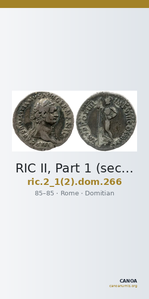 RIC II, Part 1 (second edition) Domitian 266 — CANOA