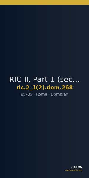 RIC II, Part 1 (second edition) Domitian 268 — CANOA