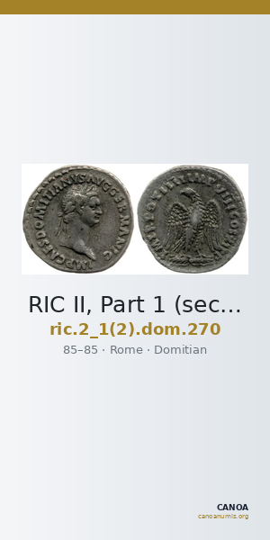 RIC II, Part 1 (second edition) Domitian 270 — CANOA