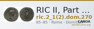 RIC II, Part 1 (second edition) Domitian 270 — CANOA