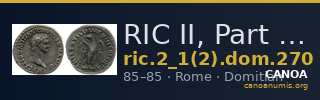 RIC II, Part 1 (second edition) Domitian 270 — CANOA