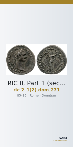 RIC II, Part 1 (second edition) Domitian 271 — CANOA