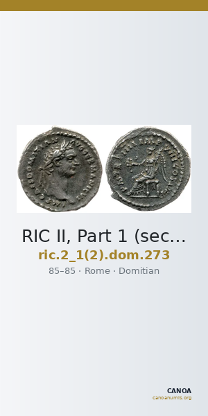 RIC II, Part 1 (second edition) Domitian 273 — CANOA